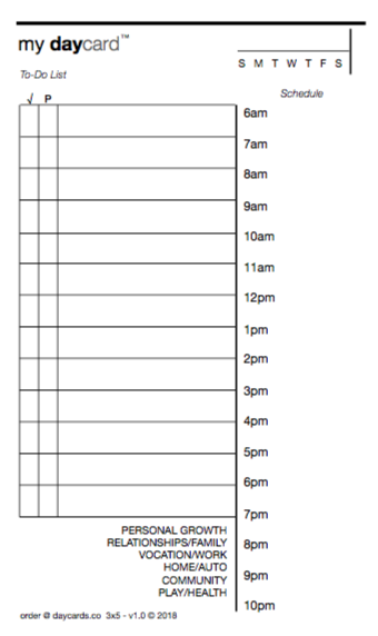 the 3x5 Edition v.1.0 daycard™ template - .pdf (3