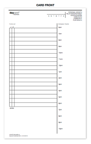 the 5x8 Business Edition daycard™ template - .pdf version : print/make your own! (DBE-E)