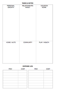 the weekcard™ template - .pdf version : print/make your own! (W1-E)