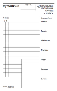 the weekcard™ template - .pdf version : print/make your own! (W1-E)