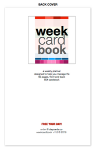 the weekcardbook - 5"x8" 65 pages, 65# cardstock, twin-looped-bound planner (WCB1)